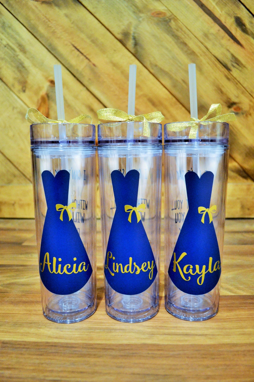 Bridal Party Tumblers // 16oz Skinny Tumblers // Bridesmaids