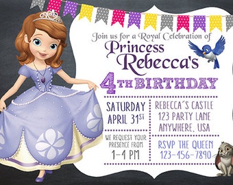 Sofía la primera invitación | Sofía el primer cumpleaños | Invitación de Sofía | invitación de Disney | invitación de princesa de Disney | ARCHIVO DIGITAL
