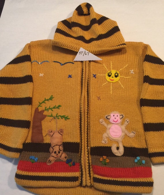 Light brown Kids Sweater Zip Hoodie Toddler Sweater Kids