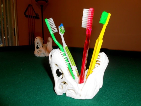 Dinosaur T-Rex Toothbrush Holder Bathroom Accessories 3d printed