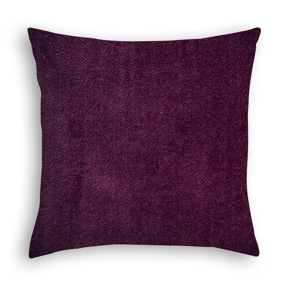 Eggplant Purple Velvet decorative pillow cover. by DcoraPillows