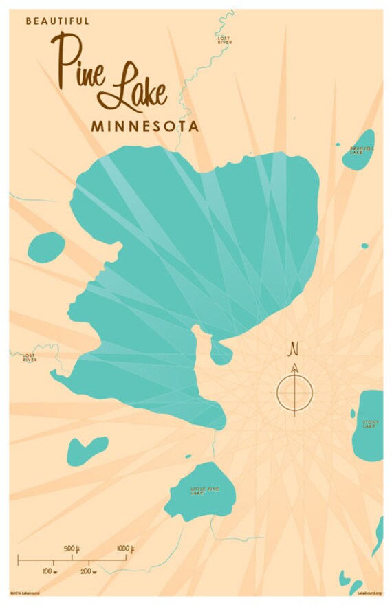Pine Lake MN Map Print