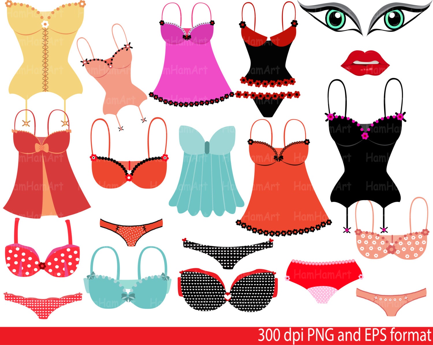 Lingerie Valentine's Clip Art PNGEPS-Digital Clip Art