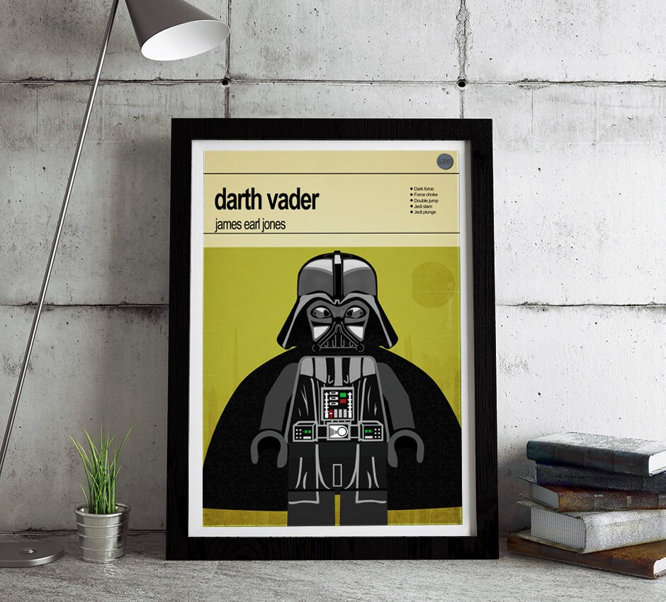 Lego Star Wars Darth Vader Framed print Mid Century Modern