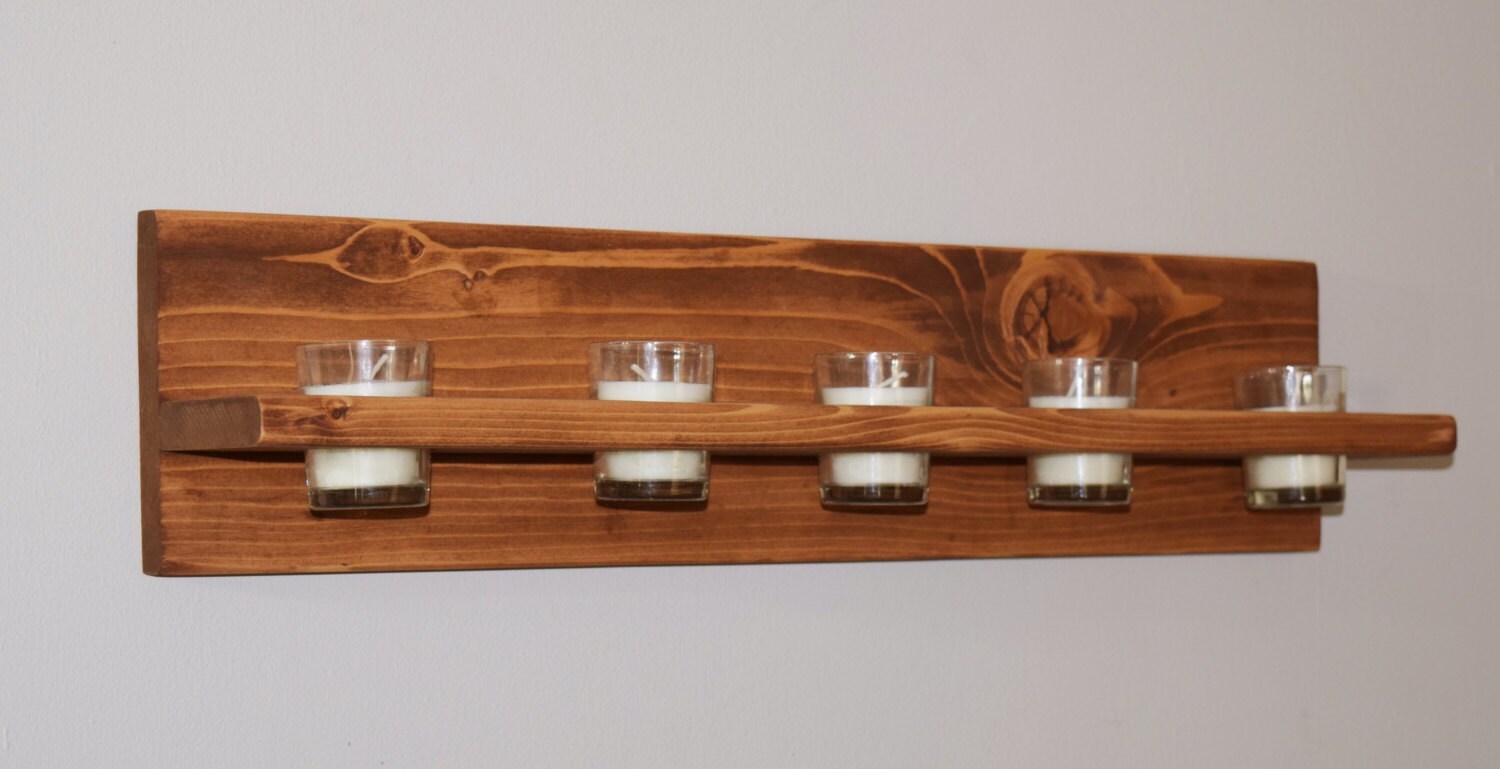 Wooden Candle Shelf Votive Candle Holder Wall Sconce Shelf on Shelves For Candle Displays id=35525