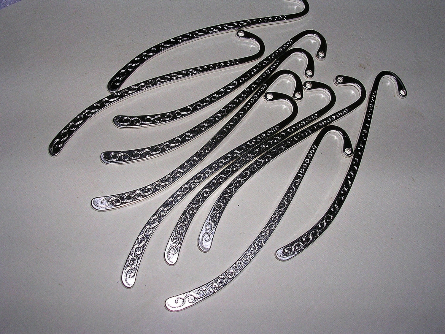 Bright Silver Bookmarks Shepherds Hook Metal Bookmark Blanks