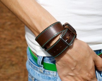 Sale!!! Double Tour Apple Watch Band, Leather Apple Watch Strap, Horween Leather Apple Watch Strap, IWatch Band