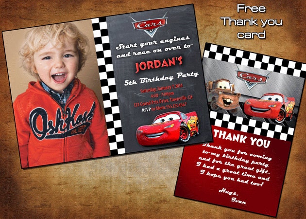 Disney Cars Invitation Cars Birthday Invitation Disney