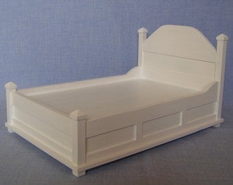 Double Bed for 12 inch doll / 1:6 scale bed/ modern bed/ barbie size furniture