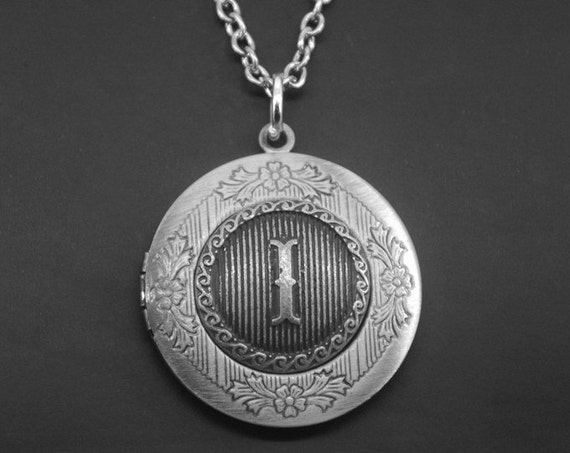 Initial Locket Letter Photo Locket Monogram Locket Necklace