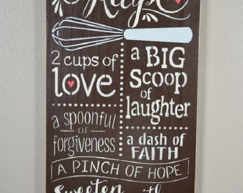 Family Recipe, 12"x24", Rustic Sign