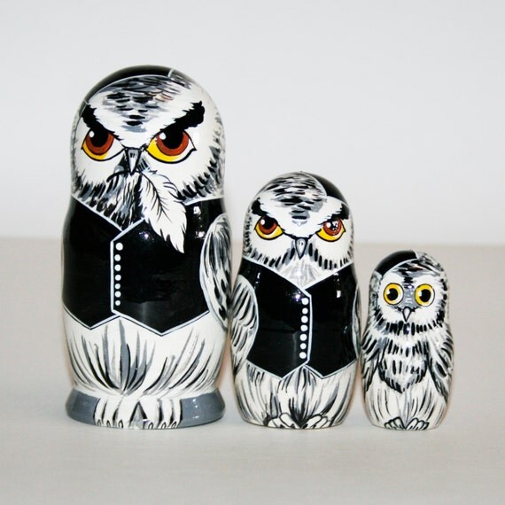 owl russian nesting dolls