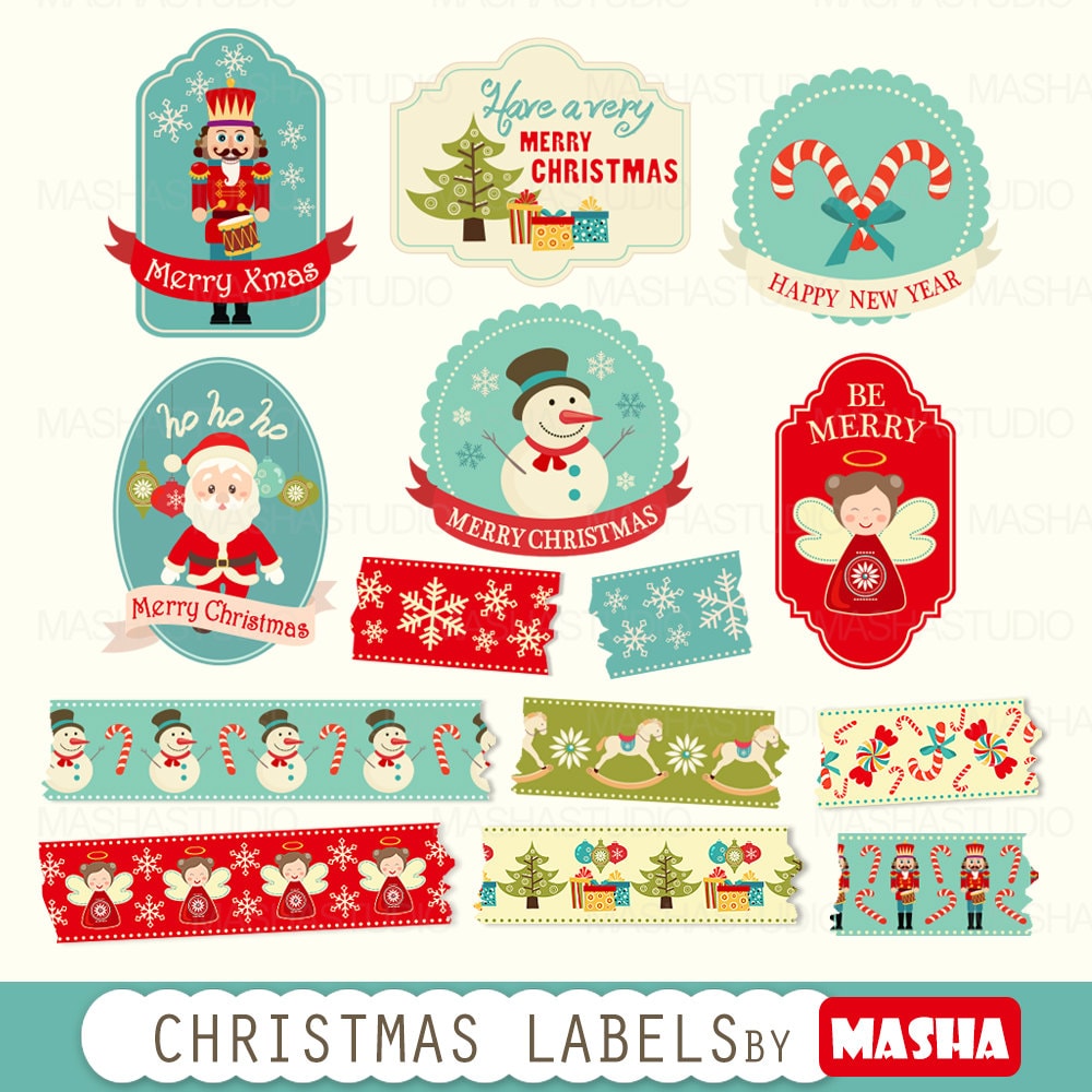 clip art labels christmas - photo #6