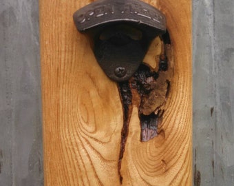 Hanging bottle opener