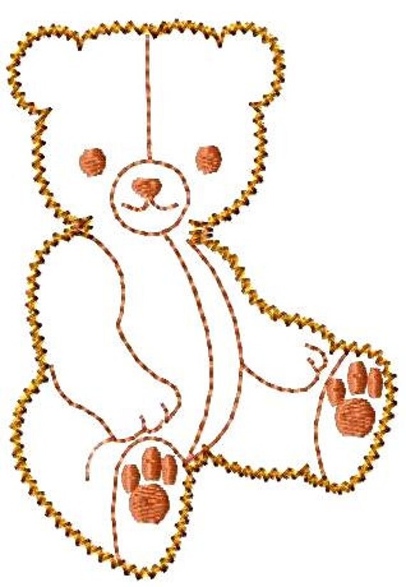 Machine Embroidery Design Vintage Teddy Bear Applique