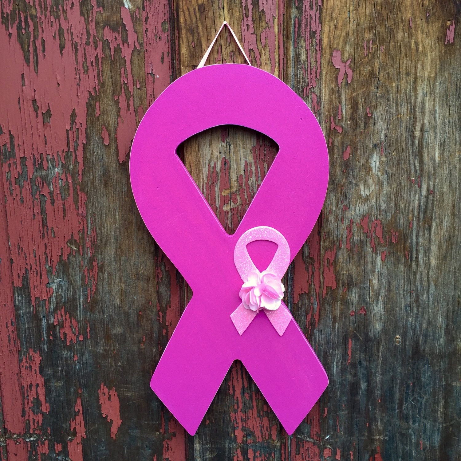 Breast Cancer Ribbon Door Hanger Breast Cancer Door Hanger