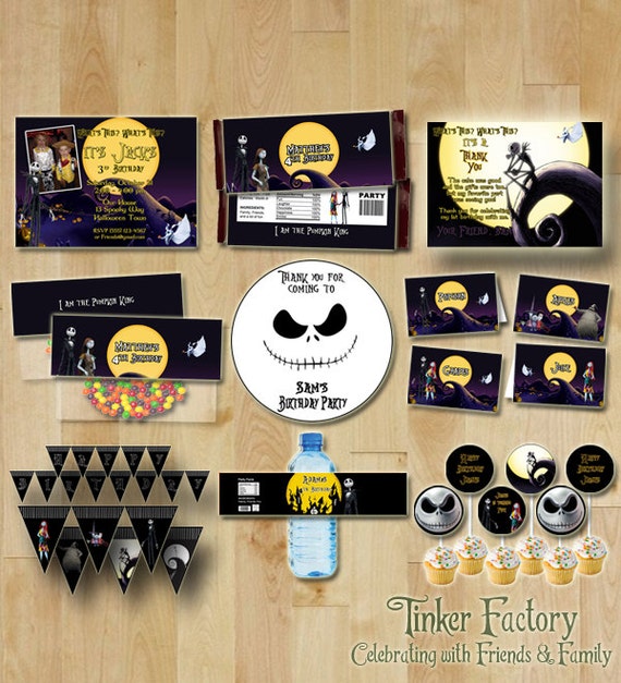 The Nightmare Before Christmas Happy Birthday Party Set Digital File Printable Jack