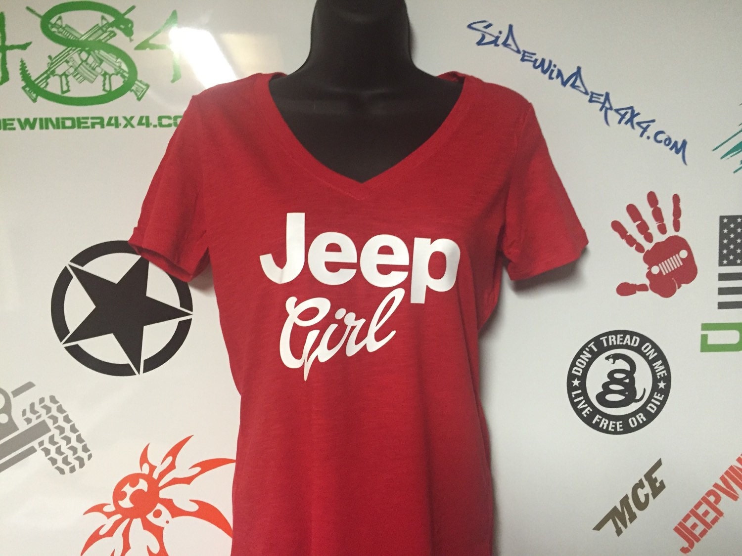 Jeep Girl Womens V neck TShirt by SidewinderGrafix on Etsy