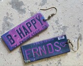 FRIENDSHIP GIFT - Rustic License Plate Earrings - Fun, Lightweight earrings - Great Gift! (L-29) FRIENDSHIP GIFT - Rustic License Plate Earrings - Fun, Lightweight earrings - Great Gift! (L-29)