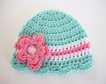 Newborn Crochet Hat, Baby Girl Beanie, Toddler Hat, Coming Home Hat, Newborn Photo Prop, Crochet Baby Hat, Baby Girl, Hat for Baby Girl