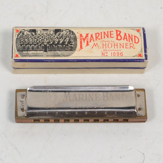 Vintage Hohner Marine Band Harmonica Instrument