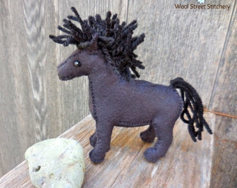 black horse soft toy