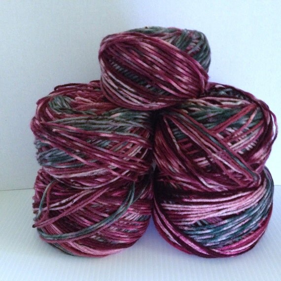 Cranberry Wine Cranapple Stripe Worsted by HeyJudeCollection