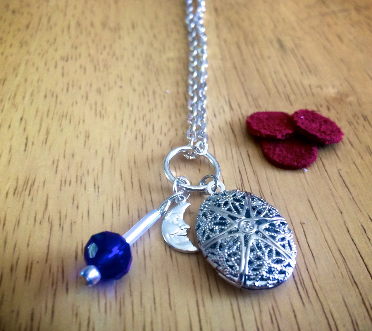 Aromatherapy Essential Oil Diffuser Necklace I by BlueHillsJewelry