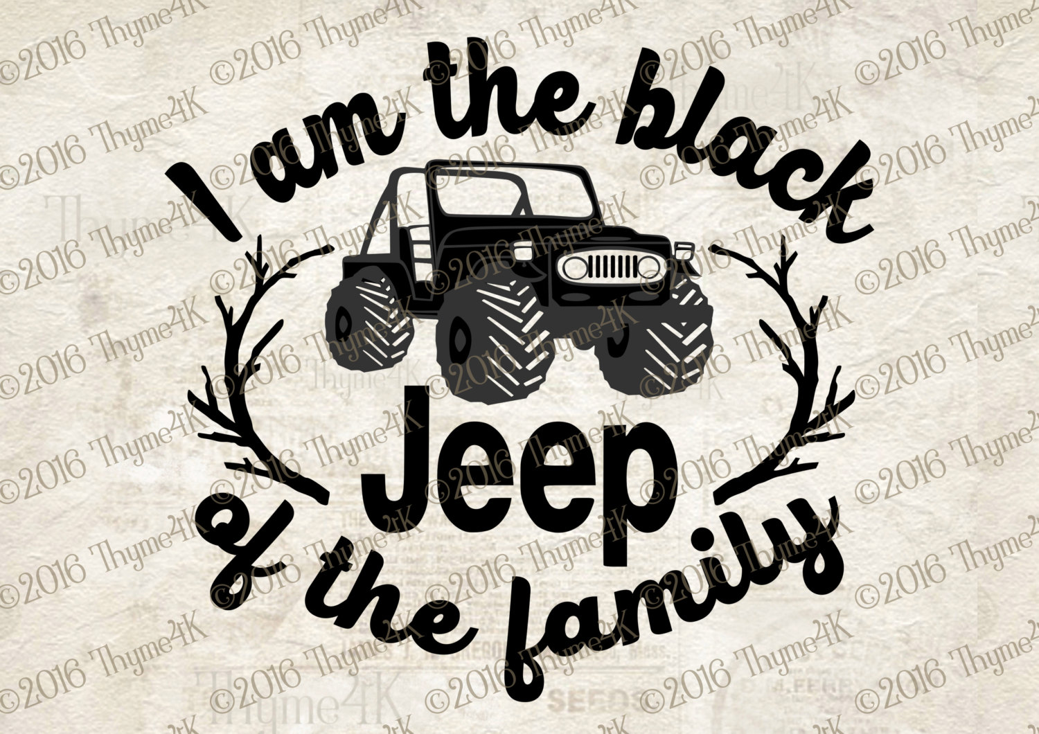 Download Digital Design file "I am the black JEEP... " Instant ...