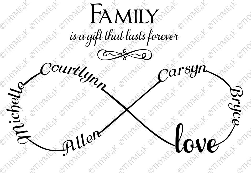 Download Custom Cutting File / Family Infinity Svg created with your