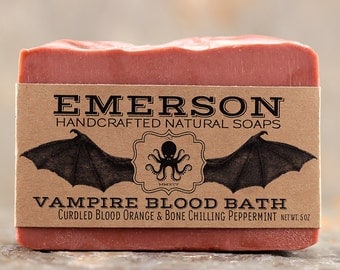 Vampire Blood Bath Soap with Blood Orange & Peppermint • Palm Free Soap, All Natural Soap, Vegan Soap, Cold Process Soap