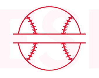 Baseball svg, Baseball split monogram, SVG, DXF, EPS, svg cutting files, for use in Silhouette Studio and Cricut Design Space. Sports svg