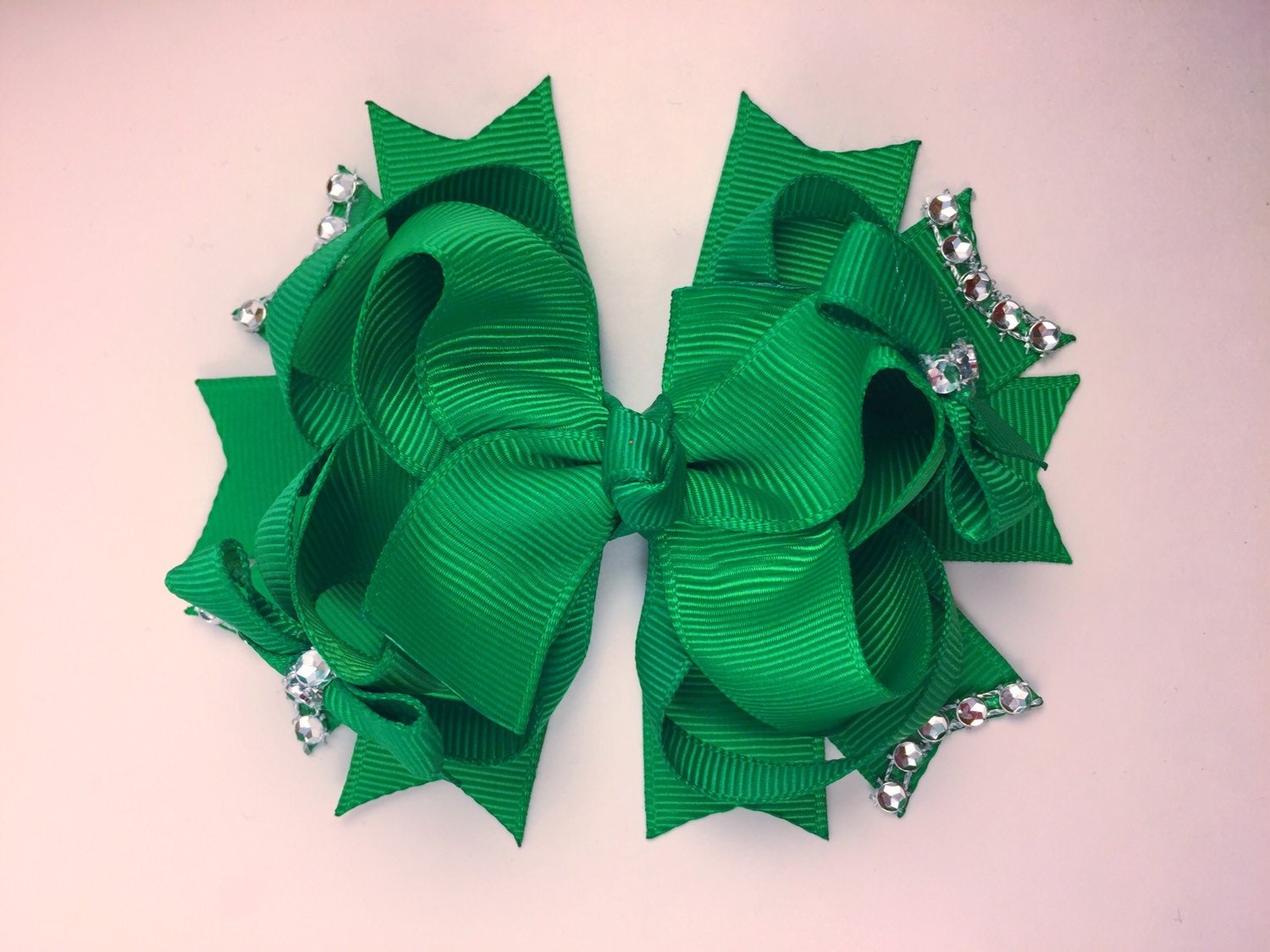 Emerald green hair bow
