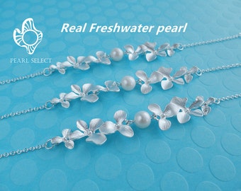 bridesmaid gift,Orchid bracelet,pearl bracelet,bridesmaid gift,wedding jewelry,orchid pearl bracelet,pearl orchid bracelet