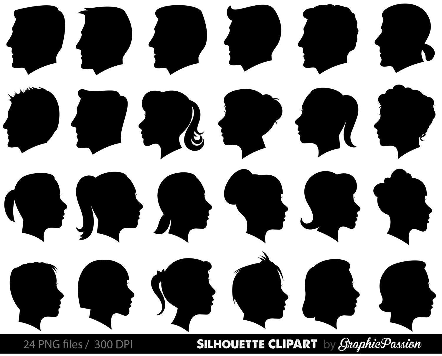 Cameo Silhouettes Clipart Clip Art Profile Silhouettes