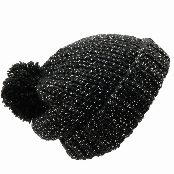 black glitter beanie