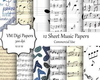 Sheet Music Digital Paper, Sheet Music Paper, Music Sheet, Sheet Music, Digital Music Paper, Digital Paper, Scrapbook Paper, #7783