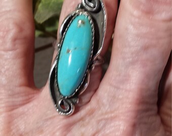 Sterling silver native American turquoise ring