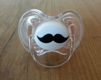FREE SHIPPING| Mustache Pacifier Decal | Mustache Paci Decal | Baby Shower Gift | Personalized Baby Boy Gift