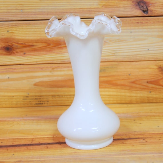 White Glass Vase 8 Tall. Box 239