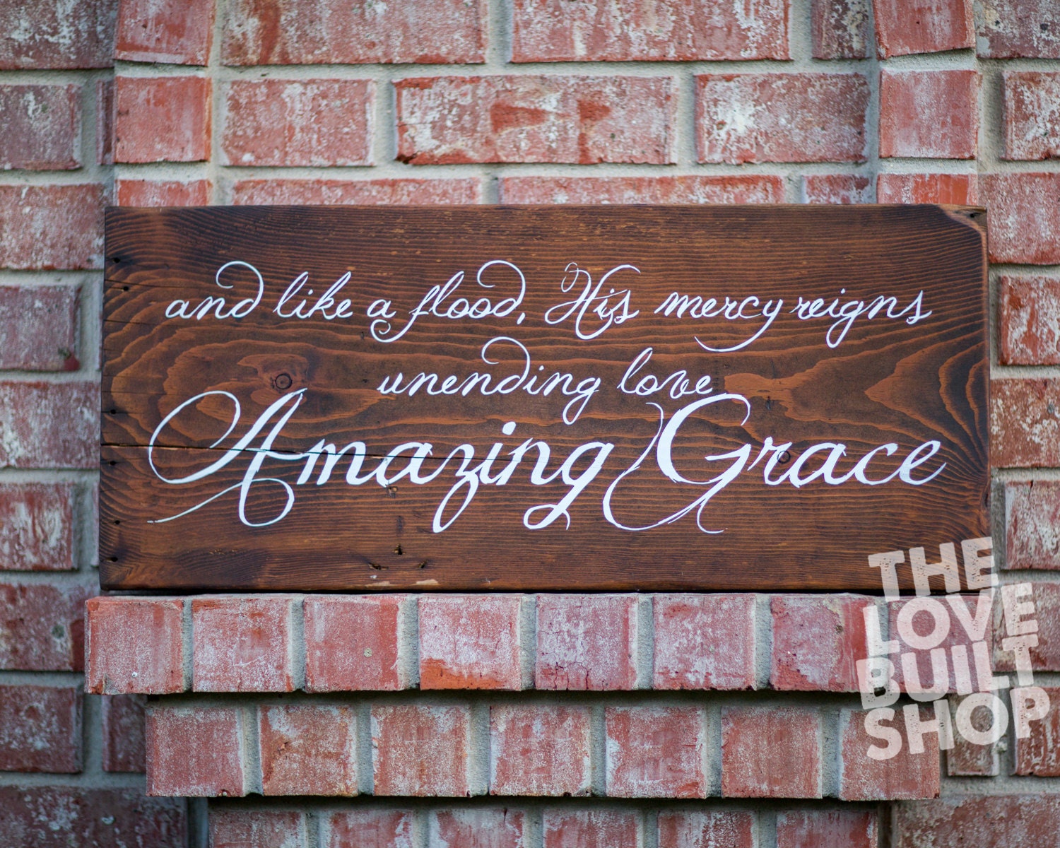 Home Decor Rustic Christian Amazing Grace Song Wood Sign