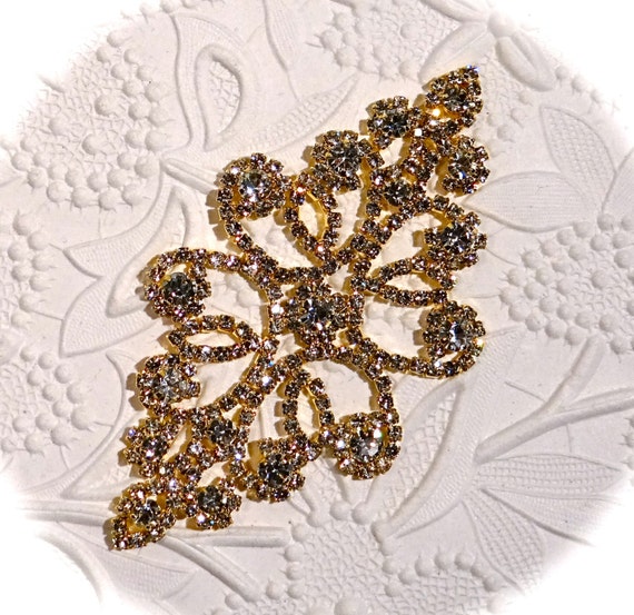 Rhinestone Embellishment Gold Costume Trimming Bridal Trim