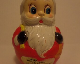 Vintage Roly Poly Santa Toy