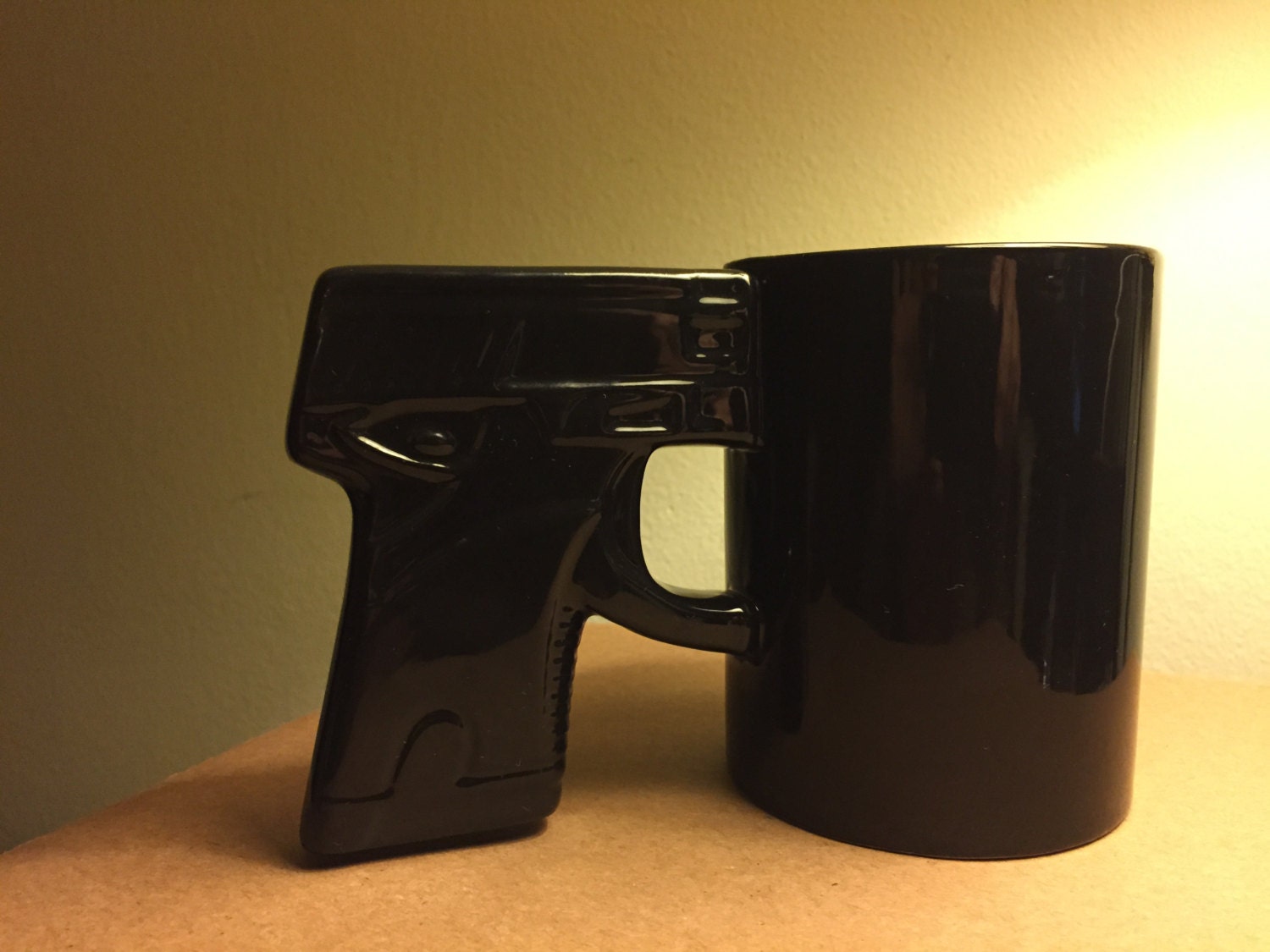 Ceramic Gun Handle Mug Vintage Coffee Cup Black Gun Handle