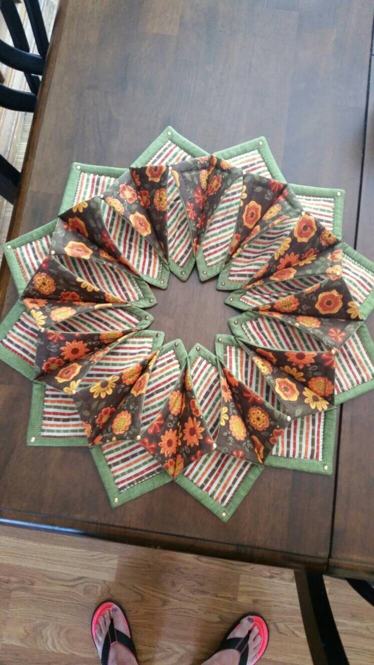 Fabric Wreath for table by StampScrapandSew on Etsy