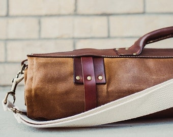 Waxed Canvas and Leather Chef Knife Roll Knife Bag- The Proper Knife Roll