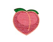 Peach Emoji Embroidered Iron On Patch - FREE SHIPPING