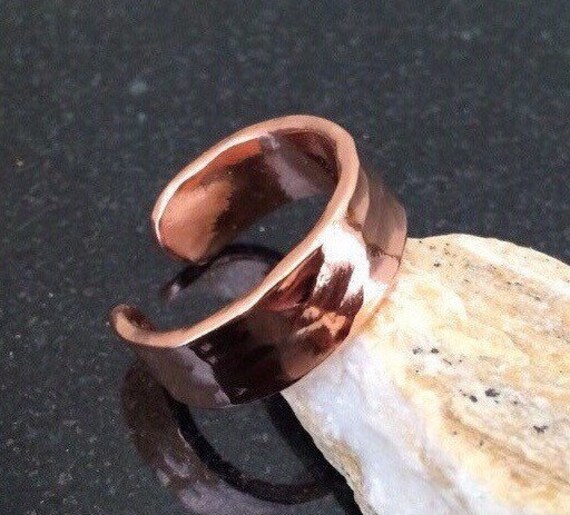 Copper Ring R010 Adjustable Heavy Hammered by CopperMillDesigns