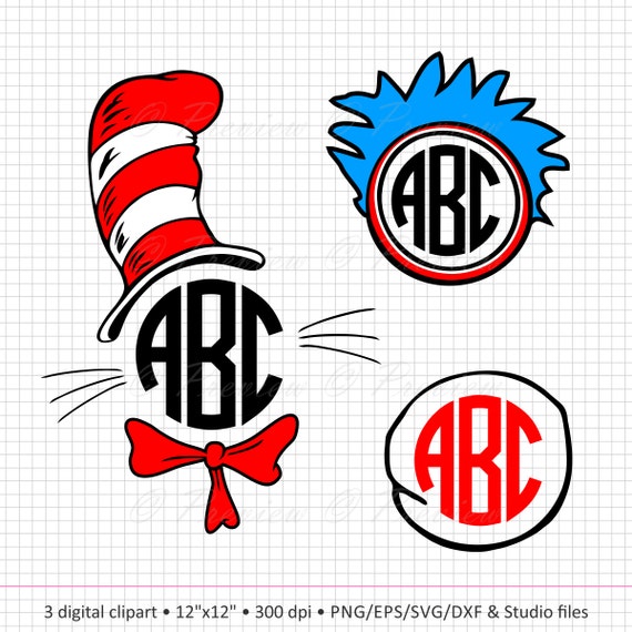 Download Buy 2 Get 1 Free Digital Clipart Dr. Hat Monogram Frame