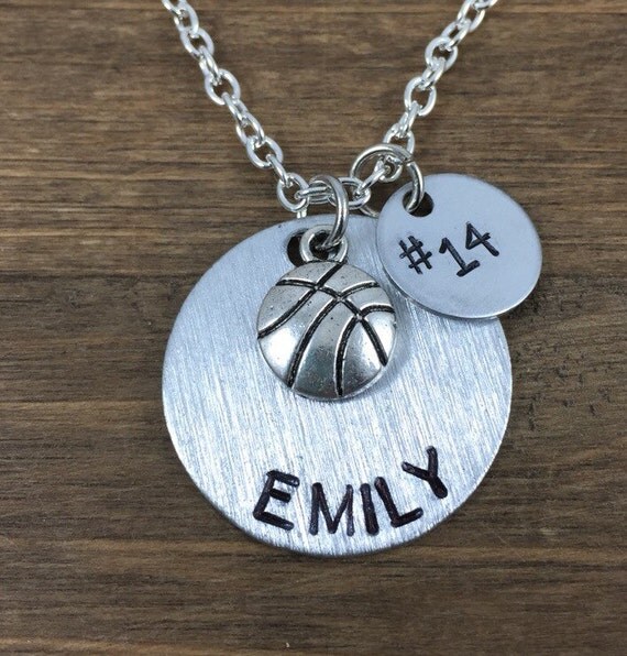 Personalized Basketball Necklace Basketball by SunflowerShadows